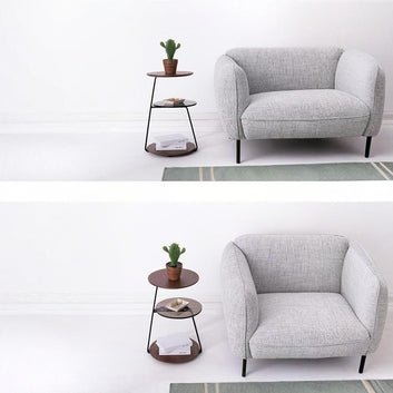 Modern 3-Tier Metal Accent Table – Minimalist Wooden Shelf Stand