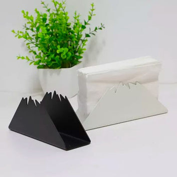 MAGHJI Mountain Design Heavy Duty Metal Napkin Holder, Modern Table Decor, Black and White