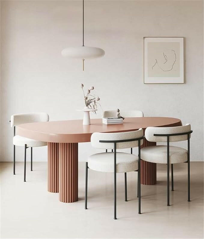 Modern Dining Chairs | Teddy Fleece with Round Cushion.