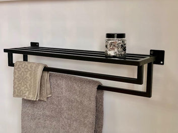 MAGHJI Wall-Mounted Towel Rack, Black