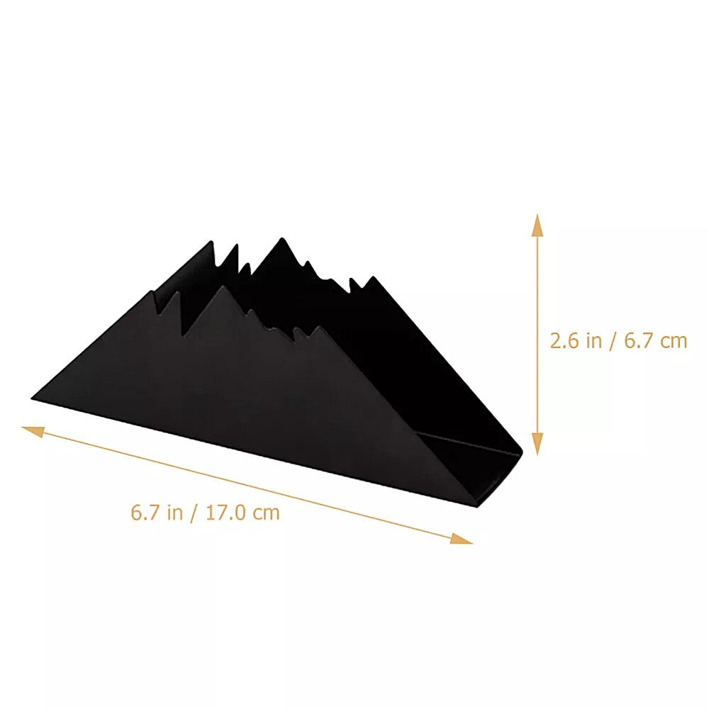 MAGHJI Mountain Design Heavy Duty Metal Napkin Holder, Modern Table Decor, Black and White.