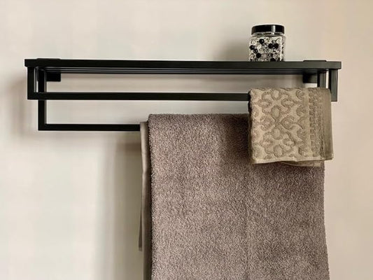 MAGHJI Wall-Mounted Towel Rack, Black