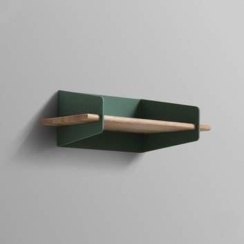 Minimalist Wall Shelf – Modern Green & Wood Floating Shelf
