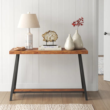 Console Table – Rustic Wood & Metal Frame Entryway Accent by Maghji