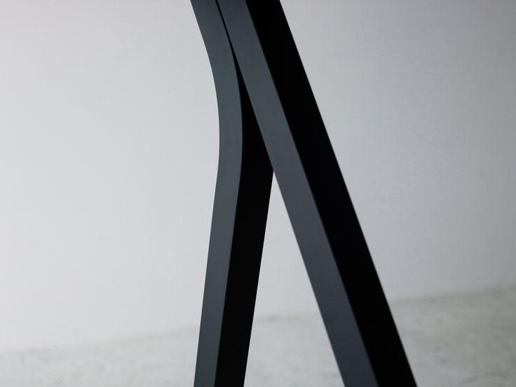 MAGHJI Modern Study Desk with Walnut Top, Metal A-Frame Legs, Minimalist Design.