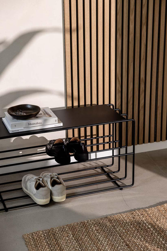 LoopLine Shoe Rack – Minimal Iron Storage Bench by Maghji