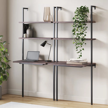 Wall-Mounted Desk & Shelf Set – Industrial Modern Design