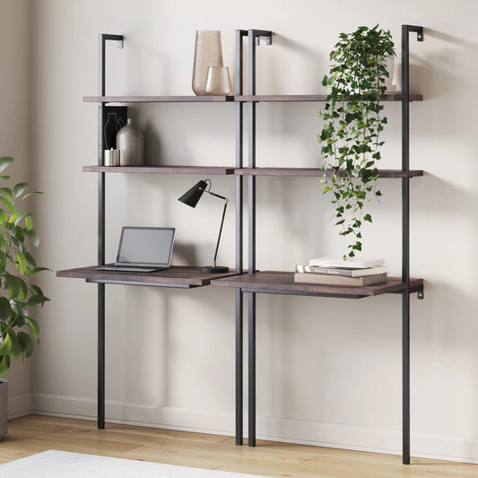 Wall-Mounted Desk & Shelf Set – Industrial Modern Design