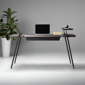 Elevate Premium Work Desk – Modern Walnut + Black Steel