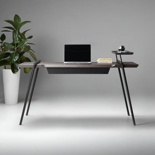 Elevate Premium Work Desk – Modern Walnut + Black Steel