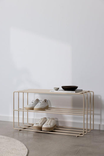 LoopLine Shoe Rack – Minimal Iron Storage Bench by Maghji