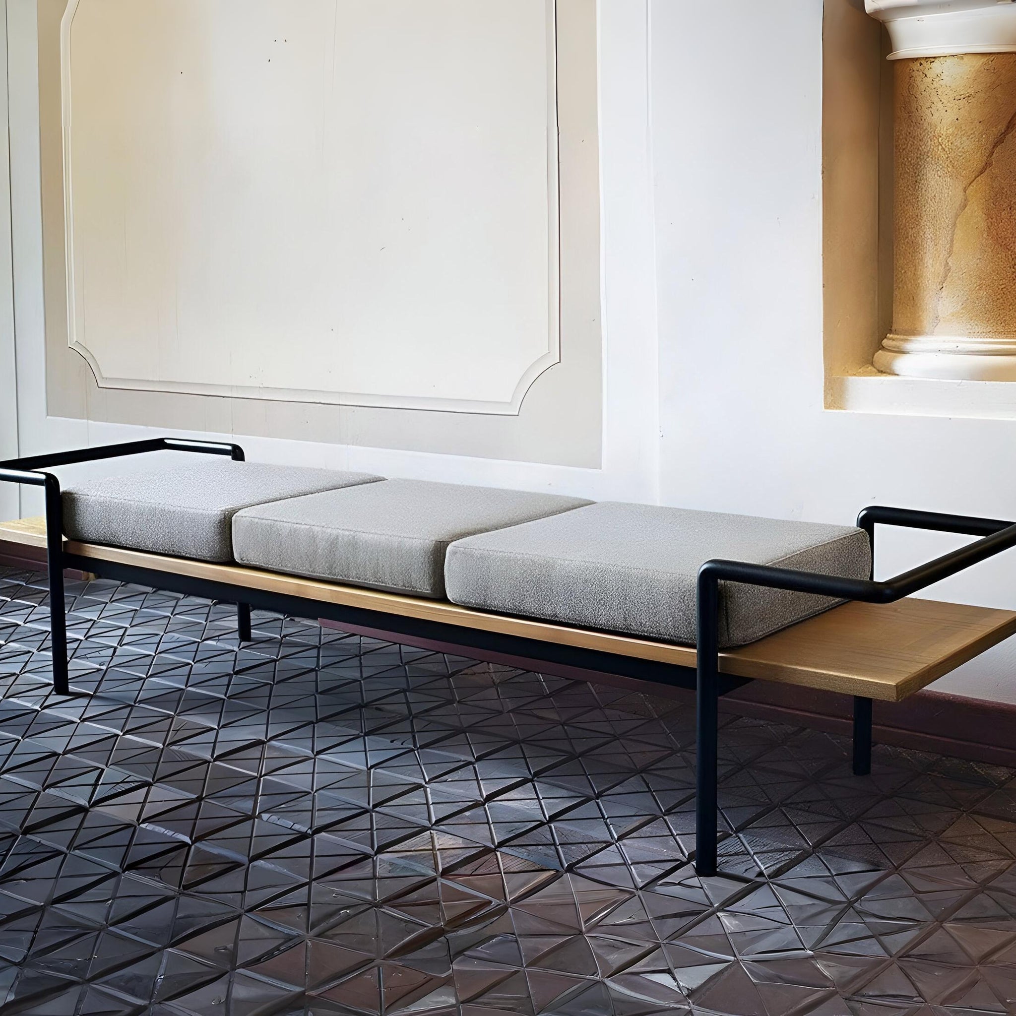 Luxor Upholstered Bench – Premium Leather & Wood Seating by Maghji